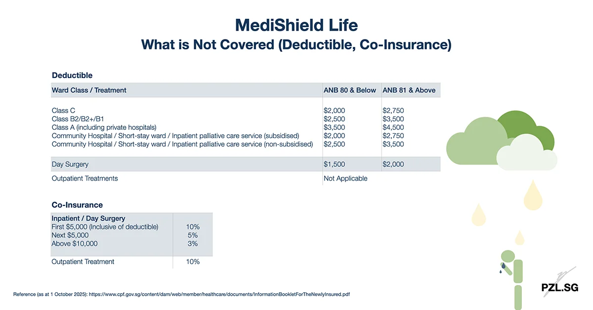 MediShield Life: What is Not Covered (Deductible, Co-Insurance)
